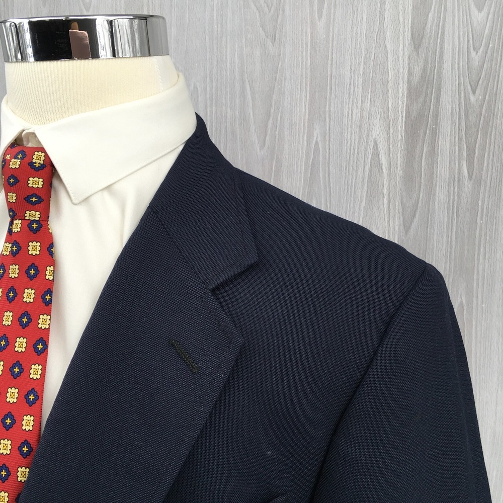Stafford Mens‎ Gold Button Blazer Size 42L Blue